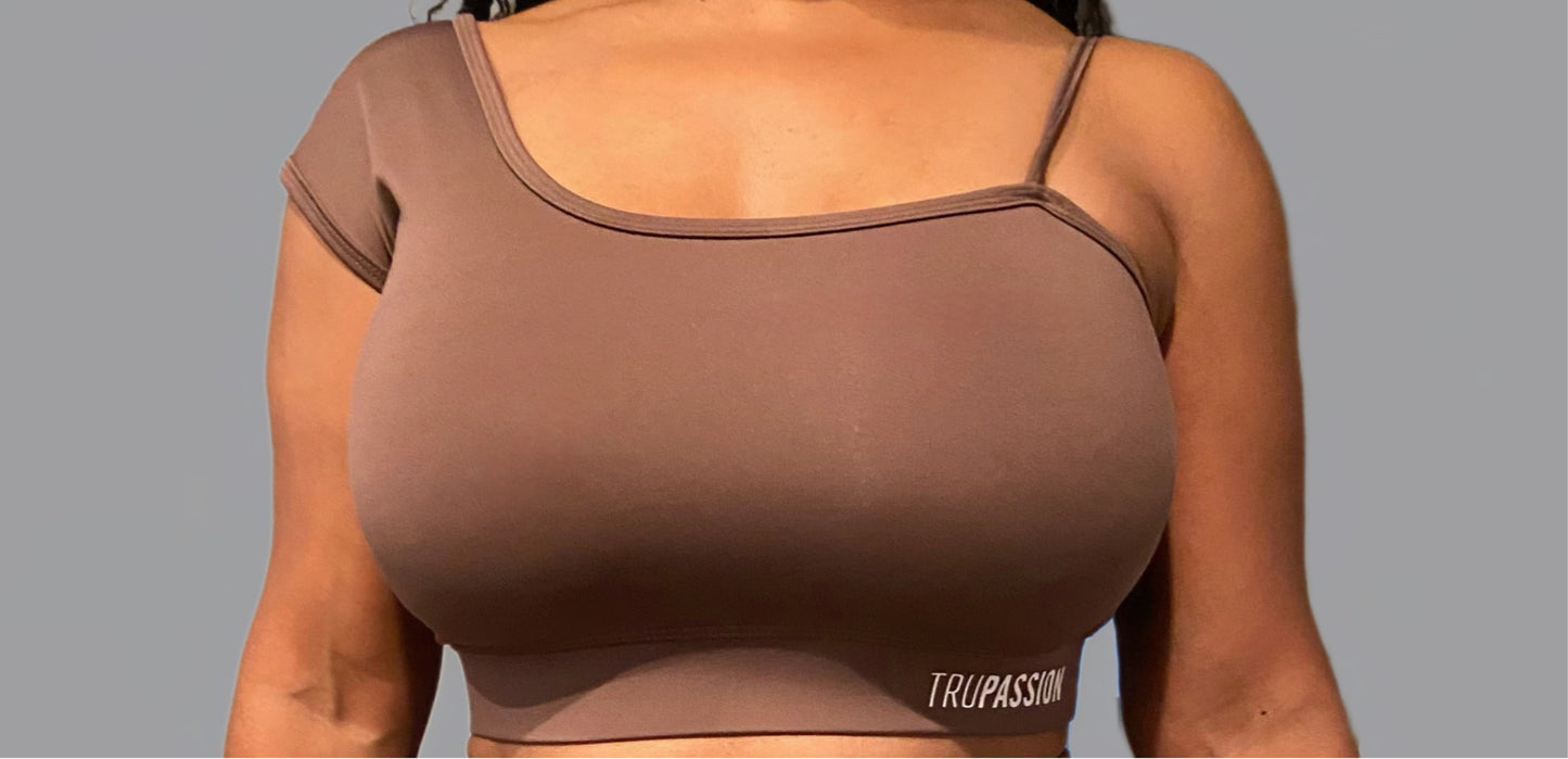 Brown Sugar One Shoulder Bra Top